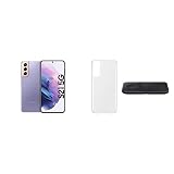 Samsung Galaxy S21 5G, Triple-Kamera, Infinity-O Display, 128 GB Speicher, leistungsstarker Akku, Phantom Violet S21 Clear Cover transparent inkl. Wireless Charger Duo P4300