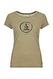 super.natural Weites Damen T-Shirt, Mit Merinowolle, W DIGITAL PRINT TEE, Größe: M, Farbe: Beig