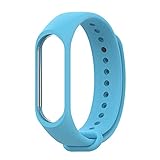 Silikon-Armband für MI-Band 4 3 Armband Dual Ersatzgurte Handgelenks Riemen Band (Color : Blue, Size : For Mi Band 4)