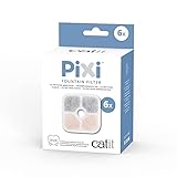 Catit 43722 Pixi Ersatzfilter, Trinkbrunnenfilter für die Catit Pixi Trinbrunnen, 6er Pack