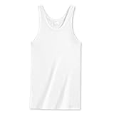 Schiesser 4 Herren Unterhemd Sportjacke Cotton Basic Doppelripp Essential - Weiß: Größe: 6 (Gr. L)