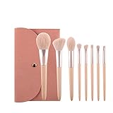 KTGEDH 8-Teiliges Schminkpinsel Set |Professionelles Reise Make-up Pinsel Kit mit Tasche für Gesicht, Lidschatten, Highlighter, Powder, Blush, Konturpinsel, Pinselset Makeup mit Kosmetiktasche,R