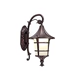 Europäische Wall Lamp Wasserdichte Glas Wandlaterne Licht E27 Retro Outdoor Retro American Garten Balkon Die-Guss Aluminium Anti Rust Wand Sconce Path Community Courtyard Dekorative W