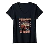 Damen Aber in meinem Kopf fahre ich meinen Traktor - Bauern retro T-Shirt mit V