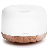 ASAKUKI 500ml Aroma Diffuser, Ultraschall Aromatherapie Diffuser für Ätherische Öle, Luftbefeuchter mit Timer, Automatische Abschaltung bei Wasserlosem Zustand, und 7 Arten LED Lichtfarb