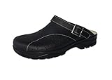 NK Lederpantoffel mit drehbarem Riemen und Metallschnalle. Made in Italy (41 EU)