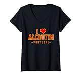 Damen Ich liebe Alcoutim Italien T-Shirt mit V