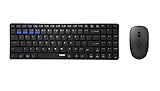 Rapoo 9300M kabelloses Tastatur-Maus-Set, Bluetooth und Wireless (2.4 GHz) via USB, ultraschlankes, 1300 DPI Sensor, DE-Layout QWERTZ, schw