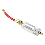 LANZI Luftauslass 1/4SAE R134 2 oz Öl Injektor R134A R12 R22 Auto A/C AC Öl & Farbstoff Klimaanlage Werkzeug Öl Kühlmittel Füllschlauch Autozubehör Klimaanlag