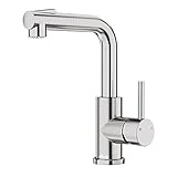 Wasserhahn Küche APPASO, Küchenarmatur Ausziehbar Hockdruck 360° Drehbar, Edelstahl Mischbatterie mit 2 Straharten für Küche/Waschbecken/Bar/Wohnmobil | Gebü