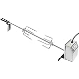 UISEBRT BBQ Grillspieß mit Motor 220-240V, Edelstahl Drehspieß für Gasgrill und Rotisserie, inkl. 2X Fleischnadeln, 107