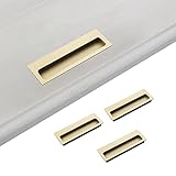 Deshop 4 Stück verdeckte Griffe für Schränke, Schubladen, eingebetteter Einbauschrank, Schiebetür, verdeckter Griff (Gold, 120 mm)