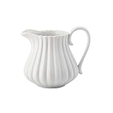 liushop Sauciere Elegante Form Keramik Zuckerschale Licht Luxus Design Kaffee Milchkanne Französisch Creative Ahornsirup, Exquisite FND Dauerhafter Creamer-Krug 210ml Thermo-Sauciere (Color : White)