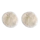 LOVIVER 2pcs Künstliche Schaffell Teppich Lammfell Kunstfell Dekofell Weiß Grau Matte Sitzkissen Kinderteppiche, Weich und Kuschelig--Weiß