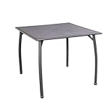 greemotion Gartentisch Toulouse eckig, quadratischer Tisch aus kunststoffummanteltem Stahl, Esstisch mit Niveauregulierung, eiseng