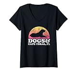 Damen Dogs and Cape Coral, FL Herren oder Damen Hund und Florida T-Shirt mit V