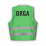 Fassbender-Druck WARNWESTEN - Sicherheitsweste GRÜN Warnweste nach EN ISO 20471 zertifiziert - Warn Weste ORGA - Unisex mit hochwertigem Reflektorstreifen (GRÜN I M/L I 5er Set)
