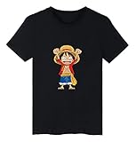 Hifoda Jungen Anime T-Shirt One Piece Luffy Piratenfest Comic-Themen Figur Kurzarm Kinder Chopper Lustiges Kreativ Tshirt (L)