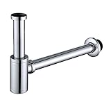 HOMELODY Siphon Waschbecken Edelstahl Syphon mit Universal Geruchsverschluss Sifon Waschbecken bad höhenverstellbar 1-1/4 für Waschbecken W