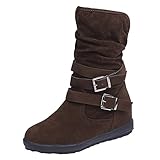 RTPR Winterschuhe Damen Gefüttert Stiefel Wasserdicht Schneestiefel Flache High-Top Mit Vintage Schnürstiefel Thermostiefel Winter Stiefeletten Schnürboots Schneeboots Winterb