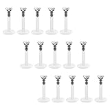 Crdifu 20er Plastik Lippenpiercing Labret Stecker Retainer Set Flexibeler Kunststtoff 6/8/10/12mm mit Kristall Bioflex 16G
