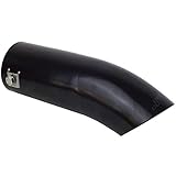 Auspuffblende SCHWARZ Endrohr Endstück Auspuffendrohr Edelstahl Schräg Gekrümmt 60 mm für Auspuffrohr 35-52 mm UNIVERSAL Neu MT001B