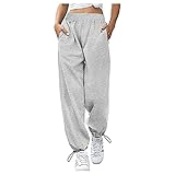 Voberry Jogginghose Damen Lang Sporthose Damen Baumwolle Hosen Trainingshose Freizeithose Relaxhose Trainingshose für Freizeit Fitness Sport Laufen Yog