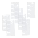 F Fityle 7-Fuß-Wachstums-Diagramm-Schablone, Kinder-Höhenwachstums-Diagramm Wiederverwendbare Lineal-Schablonen-Malerei, Baby-Höhe-Wand-Dekor messend, WEIß