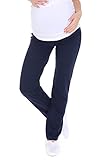 MijaCulture Schwangerschaftshose/Yogahose mit extra Bauch-Panel/Umstandsmode 3010 (M, Navy)