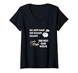 Damen Bis jetzt habt Ihr Schafe gejagt - Der Rest sind Wölfe T-Shirt mit V