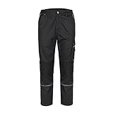 TMG® Light Lange Arbeitshose für Herren, Bundhose/Cargohose mit Kniepolstertaschen, Schwarz 50