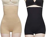 Bonvie.shop Bauchweg Bodyshaper Unterwäsche Shapewear Figurformer Taillenmieder Miederslip SP4S, Farbe:Beige, Größe:L/XL