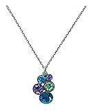 Konplott Kette mit Anhänger Petit Glamour | Hochwertiger Modeschmuck | Anhänger mit Glitzer-Steinen in Blau Grün Lila für Damen | Schönes Geschenk Geburtstag W