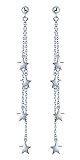 Yumilok 925 Sterling Silber Sterne Sternchen Ohrhänger Kettchen Ohrringe Hypoallergen Ohrschmuck für Damen Frauen M
