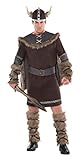 Amscan 997045 - Erwachsenenkostüm Viking Warrior, Überwurf, Helm, Umhang, Beinstulpen, Wikinger, Krieg