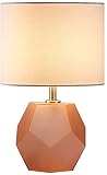 okuya Tischlampe Diamantglas Betttischlampe Büro Lampe Oval Schirm Wohnzimmer Familienschlafzimmer Nachttisch Nachttisch(Farbe: Orange Rosa) Funky Lamp