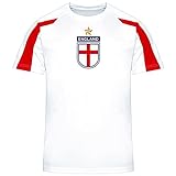 Kinder England Football Team Kontrast T-Shirt Jungen & Mädchen European Cup Jersey Tee Top Gr. 12-13 Jahre, Arctic White/Fire R