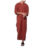 LQIQI Nachthemd Kleid Muslimisches Kostüm Für Mann Mittleren Osten Nationalen Stil Robe Lose Islamische Langarm Kleidung Partykleid Neue Geschenke,Style1,4XL