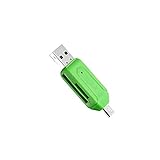 Micro USB 2 in 1 OTG Adapter und USB 2.0 Tragbarer Speicherkartenleser für SD, SDXC, SDHC, MMC, Micro SDXC, Micro SD, Micro SDHC-Karte, Grü