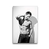 CALVENDO Premium Textil-Leinwand 30 cm x 45 cm hoch, Lächeln und mehr - junger Mann mit einem trainierten Oberkörper | Wandbild, Bild auf Keilrahmen. Leinwand, Leinwanddruck Menschen M