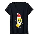 Damen Weihnachtsmann-Bananane, lustiges Geschenk für Bananen-Frucht-Liebhaber. T-Shirt mit V