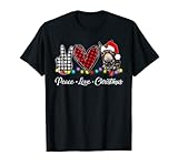 Peace Love Christmas Donkey Matching Donkey Lights Pajama T-S