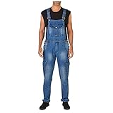 Eans Herren Dungarees Denim LäTzchen Overalls Dungarees Overalls Einstellbare Riemen Lange Latzhose Mit Multifunktionstaschen Berufsbekleidung FüR Handwerker Maurer Dachdecker Schreiner Elektrik