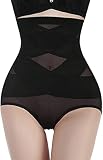 AudMsier Körperformende Hose Körperbauchhose Mit Hohem Bund (Schwarz, M)