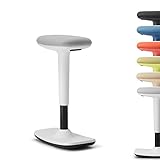 Trendoffice to-Swift, ergonomischer Stehsitz/Hocker mit Wippfunktion, Stehhilfe, höhenverstellbar, modernes Design, Homeoffice, by Dauphin (White)
