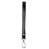 YiZYiF Handschlaufe Leder Handgelenkschlaufe Strap Armbänder Portmonee Ersatz Schlaufen Tragegurt für Handtasche Gebörse Geldbeutel Schwarz&Silber One S