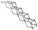 TRIXIE Haustiertreppe, zusammenklappbar, 4 Stufen, leicht, Aluminium, tragbare Treppe, Haustiertrepp