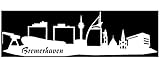 Samunshi® Autoaufkleber Bremerhaven Aufkleber Skyline in 7 Größen und 25 Farben (15x4,4cm weiß)