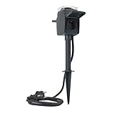 REV 0595008555 Gartensteckdose mit Erdspiess, 2-fach, Zeitschaltuhr, IP44, Kabel 1,5m, max. 3500W, grü