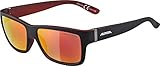 ALPINA Unisex - Erwachsene, KACEY Sonnebrille, black matt-red, O